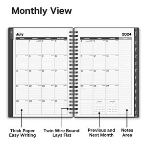 Tùy chỉnh in A5 học tập kế hoạch sinh viên nghiên cứu lịch trình xoắn ốc màu đen máy tính xách tay với may ràng buộc cho bài học kỷ lục Quà Tặng - Product Image 2