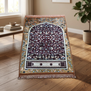 High Quality Washable Cushioned Polyester Non-Slip Rubber Backing Reversible 70x110cm Prayer <b>Mats</b> Made China Wholesale Luxury - Product Image 3