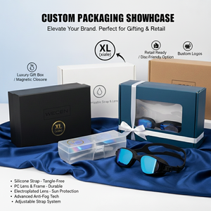 نظارات سباحة احترافية من XIALE مضادة للضباب ومقاومة للأشعة فوق البنفسجية ومانعة للتسرب مصنوعة من السيليكون للبالغين - Product Image 3