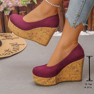 Flats Platform Shoes Bottom Wedge Fashion Thick Sole Flats Autumn Suede Large Size Slip-on Women's Shoes - Product Image 2