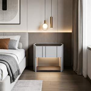Luxury Modern <b>Bedside</b> <b>Table</b> Wooden Nightstand with Drawer <b>Minimalist</b> Bedroom Furniture Eco-Friendly - Product Image 2