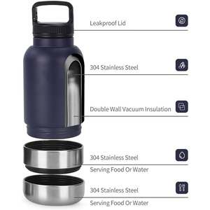 Free Sample Pet <b>Dog's</b> Water <b>Bottle</b> Single Wall Stainless Steel Vacuum Portable Pet Food Storage in Stock - Product Image 5