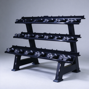 Support de rangement pour haltères à double niveau en acier robuste pour salle de sport commerciale - Product Image 2