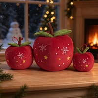 Coussin Pomme Rouge de Noël en Peluche avec Logo OEM, Coussin de Canapé, Décorations de Noël, Cadeaux du Nouvel An, Poupées