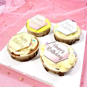 Adorno de Pastel de Acrílico en Forma de Corazón Hexagonal, Color Oro Rosa y Plata, con Grabado, para <span class=keywords><strong>Cumpleaños</strong></span>, Adorno de Cupcake, <span class=keywords><strong>Disco</strong></span> de Acrílico para Pastel, Día de la Madre - Product Image 1