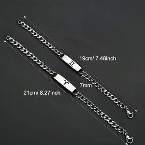 Pulseras y Brazaletes <span class=keywords><strong>de</strong></span> Moda <span class=keywords><strong>de</strong></span> Acero Inoxidable 316L Personalizados al por Mayor, Pulsera <span class=keywords><strong>de</strong></span> Cadena con <span class=keywords><strong>Signo</strong></span> Zodiacal para Hombre - Product Image 2