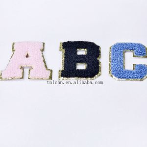Custom Towel Embroidery High Quality Iron-<b>on</b> or <b>Sew</b>-<b>on</b> Towel <b>Patches</b> Embroidery Chenille <b>Patches</b> - Product Image 3