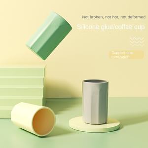 <span class=keywords><strong>Tasse</strong></span> à eau en silicone réutilisable vente en gros <span class=keywords><strong>tasse</strong></span> à café de voyage personnalisée sans poignée - Product Image 1