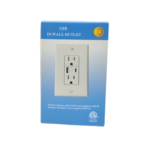 เต้าเสียบชาร์จเร็วชนิด C & ชนิด A USB ที่ชาร์จเร็ว20W 15 AMP 125V เต้ารับ TR พร้อมแผ่นปิด - Product Image 4