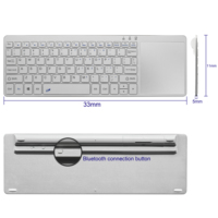 Keyboard nirkabel multi-perangkat bisnis dengan Keyboard Trackpad Multi sentuh HKB020 Keyboard sentuh standar putih