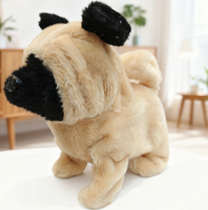 Yumuşak peluş elektrikli oyuncak köpek yavrusu, çocuklar ve evcil hayvan oyuncak olarak uygun, yürüyebilir ve havlayabilir gerçekçi bir köpek yavrusu. - Product Image 1