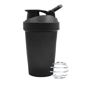 Bpa libero bottiglia di sport di plastica di forma fisica di proteine shaker 400ml di acqua con maniglia