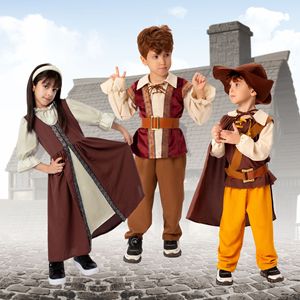 Costume médiéval européen pour enfants, tenue de spectacle pour garçons et filles, vêtements ethniques rétro ZSN21 - Product Image 1