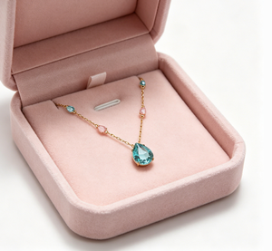 Collier en laiton plaqué or avec perles de cristal en forme de goutte d'eau pour femme, bijoux superposés multicolores en forme de larme, vente en gros - Product Image 3