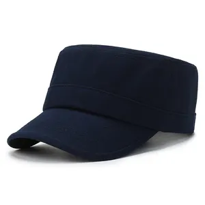 Offre spéciale, logo personnalisé Casquette plate unisexe vintage en coton léger et respirant de couleur unie ajustable Casquette de baseball pour cadets