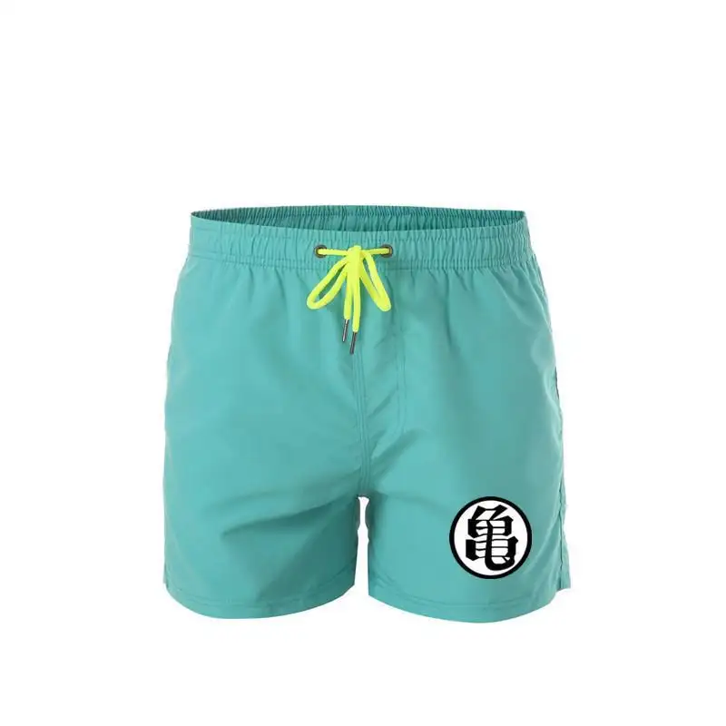 Shorts de praia masculinos de cor sólida com logotipo personalizado, calção de banho de secagem rápida com estampa, atacado