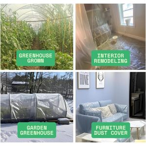 Greenhouse Plastic Sheeting 6.56.5 Ft Clear Polyethylene <b>Film</b> Heavy Duty Weather Resistant Waterproof Cover - Product Image 6