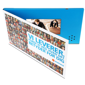 Livre vidéo personnalisé de 4.3 pouces Always Forever Feuille d'or Livre vidéo de mariage relié en lin Papercraft Carte de mariage numérique en papier - Product Image 4