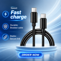 Câble de données USB C tressé Cantell 60W 1M 2M 3M, charge rapide Type C vers Type C pour iPhone 15 16 16 Pro Max
