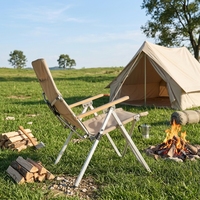 Chaise de camping pliante portable d'extérieur en aluminium, inclinable à 4 positions, réglable, vente chaude en gros