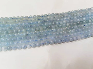 天然 スムース 魅力的な 宝石 高品質 アクアマリン 4mm 6mm 8mm 10mm 12mm ラウンド ルース ストーン ビーズ - Product Image 5