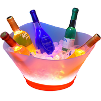 Seau à glace lumineux LED 5 L commercial, changeant de couleur, pour refroidisseur de vin en plastique, idéal pour fêtes, bars, clubs, KTV