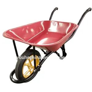 China Goede Kruiwagen Leverancier Wb6400 Sterker 6400 Kruiwagen Voor Afrika Markt Metalen Lade 70L 180Kg Chinese Fabriek