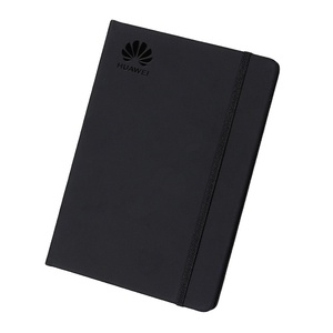 A5 đen PU da notepad Tạp Chí máy tính xách tay với ban nhạc đàn hồi dây đeo - Product Image 1