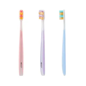 PERFCTナノシリコン歯ブラシセット大人用ファインソフトアンカーレスプラスチック卸売歯ブラシ