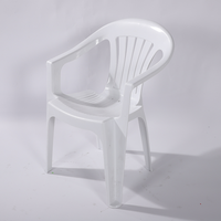 Chaise de jardin en plastique robuste, blanche, empilable, pour événements en plein air et détente à domicile