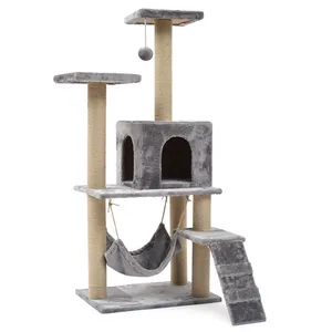 애완 동물 장난감 자연 Sisal 나무 고양이 스크래치 하우스 타워 콘도 고양이 나무