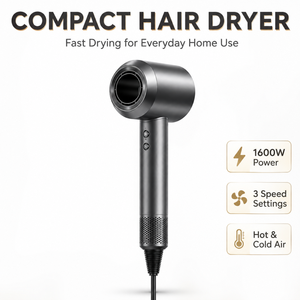 Secador de Cabelo de Luxo com Acabamento Fosco, Detalhes Metálicos e Compartimento Integrado para Acessórios e Cabo - Product Image 2