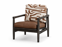 Fauteuil d'appoint vintage américain en bois massif, fauteuil rembourré pour salon, bureau, hôtel, villa