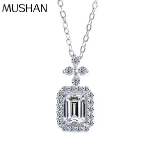 Collier pendentif en argent S925 de l'usine de bijoux MUSHAN, diamant Moissanite 1 carat, pendentif élégant et léger, chaîne de clavicule de luxe - Product Image 1