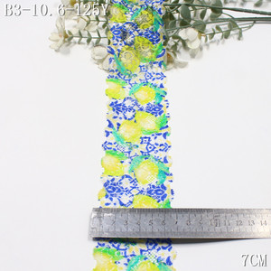 Dentelle élastique Kawaii à bordure étroite de 6 cm, dentelle blanche extensible, dentelle élastique à fleurs colorées pour la couture de sous-vêtements - Product Image 2