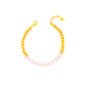 Fashion <b>Beaded</b> <b>Bracelet</b> 316L Stainless Steel PVD <b>Gold</b> Plating Sustainable Resistant Jewelry for Women - Product Image 2