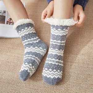 Winter Adults Color Indoor Floor Crew Sleep Women Warm Thick Fuzzy Slipper <strong>Socks</strong> - Product Image 5