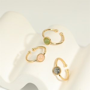 Ins Popular Gold Plated <b>Ring</b> Simple Fashion Women Agate Hoop <b>Ring</b> - Product Image 2