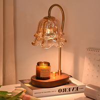 Lampe à fleur en verre chauffe-bougie chauffe-bougie Aroma light melt chauffe-bougies Timing intérieur brûleur parfumé GU10 ampoule halogène