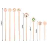 Bâtonnets mélangeurs jetables en bois de bouleau naturel de 6 cm, tête ronde, pointe effilée, écologiques, avec prise en main confortable