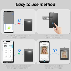 FindXeink E-ink Doble Antipérdida Personalizable, Accesorio de Llavero Creativo y Bonito para Coche, con Diseño de Dibujos Animados, Acrílico, Personalizado, con Paño de Tracción y <span class=keywords><strong>Localizador</strong></span> - Product Image 5