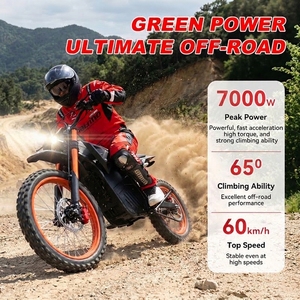 Moto électrique tout-terrain pour adulte, puissance de pointe 7000W, capacité de montée 65 degrés, fourche inversée <span class=keywords><strong>à</strong></span> rayons orange, motos électriques - Product Image 3