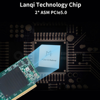 Benutzerdefinierte PCIe 5.0 X16 zu 2*ASM Switch Retimer-Karte Externe Redriver-Karte Server-Verbindungs-PCIe 5.0 Switch-Adapterkarte