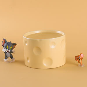 Eco-Friendly Em Forma De Queijo Cerâmica <span class=keywords><strong>Pet</strong></span> <span class=keywords><strong>Bowl</strong></span> Coluna Cervical para Gato Cão Beber Grão <span class=keywords><strong>Pet</strong></span> Supplies - Product Image 3