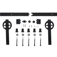 Système de porte à miroir coulissant de style grange double moderne Portes de grange coulissantes intérieures en pvc Accessoires de portes coulissantes