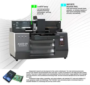 3D-Tintenstrahldrucker Druckmaschine Mini-Flachbett-UV-Drucker A3 für PVC und Kunststoff