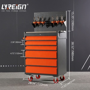 Lyreine-Caja de Herramientas de carro de servicio CNC PIE-P06C, carro de herramientas de 6 CNC, puede almacenar BT/CAT30 BT/CAT40,HSK63 - Product Image 2