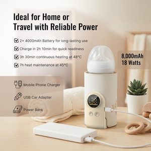 <span class=keywords><strong>Calentador</strong></span> de Biberones Portátil Recargable, <span class=keywords><strong>Calentador</strong></span> de <span class=keywords><strong>Leche</strong></span> para Lactancia, Uso en Viajes, con Carga USB Tipo C - Product Image 1