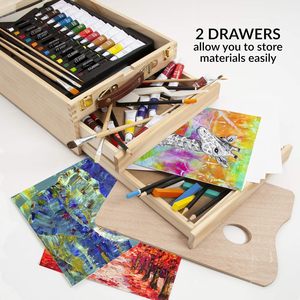 <span class=keywords><strong>Chevalet</strong></span> de table en bois réglable Bview Art - Chevalets d'artiste portables en bois à 3 tiroirs pour le <span class=keywords><strong>dessin</strong></span> et la peinture - Product Image 3