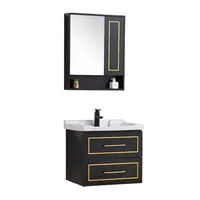Compact Bathroom Vanity Set with Sink and Storage Shelves